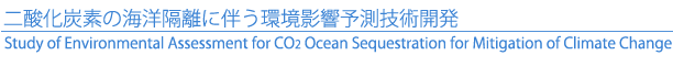 _Yf̊Cmuɔe\ZpJ@Study of Environmental Assessment for CO2 Ocean Sequestration for Mitigation of Climate Change